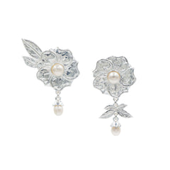 Aretes Flor con Perlas
